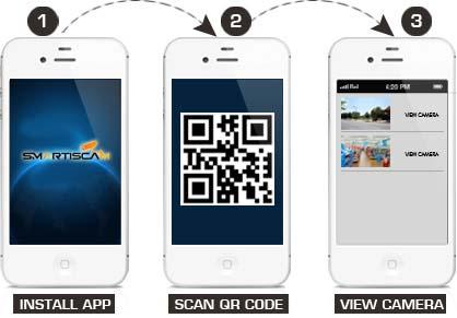 1.0 κάμερα Megapixel IP θόλων βουλευτή με την άποψη Smartphone κώδικα QR